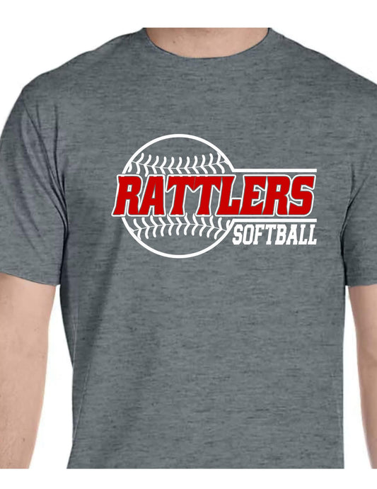 Rattlers White Softball Outline