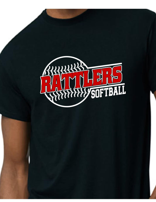 Rattlers White Softball Outline